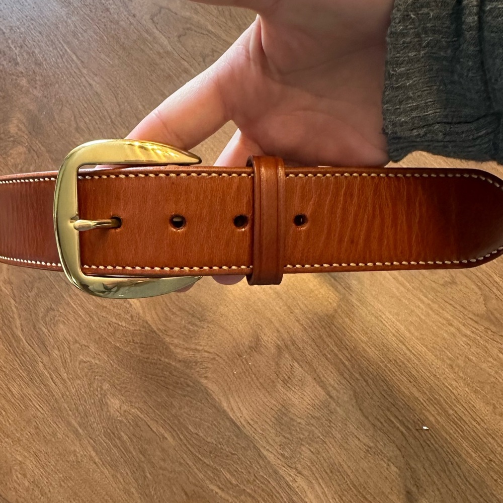 Galco Brown Leather Belt with solid brass Buckle